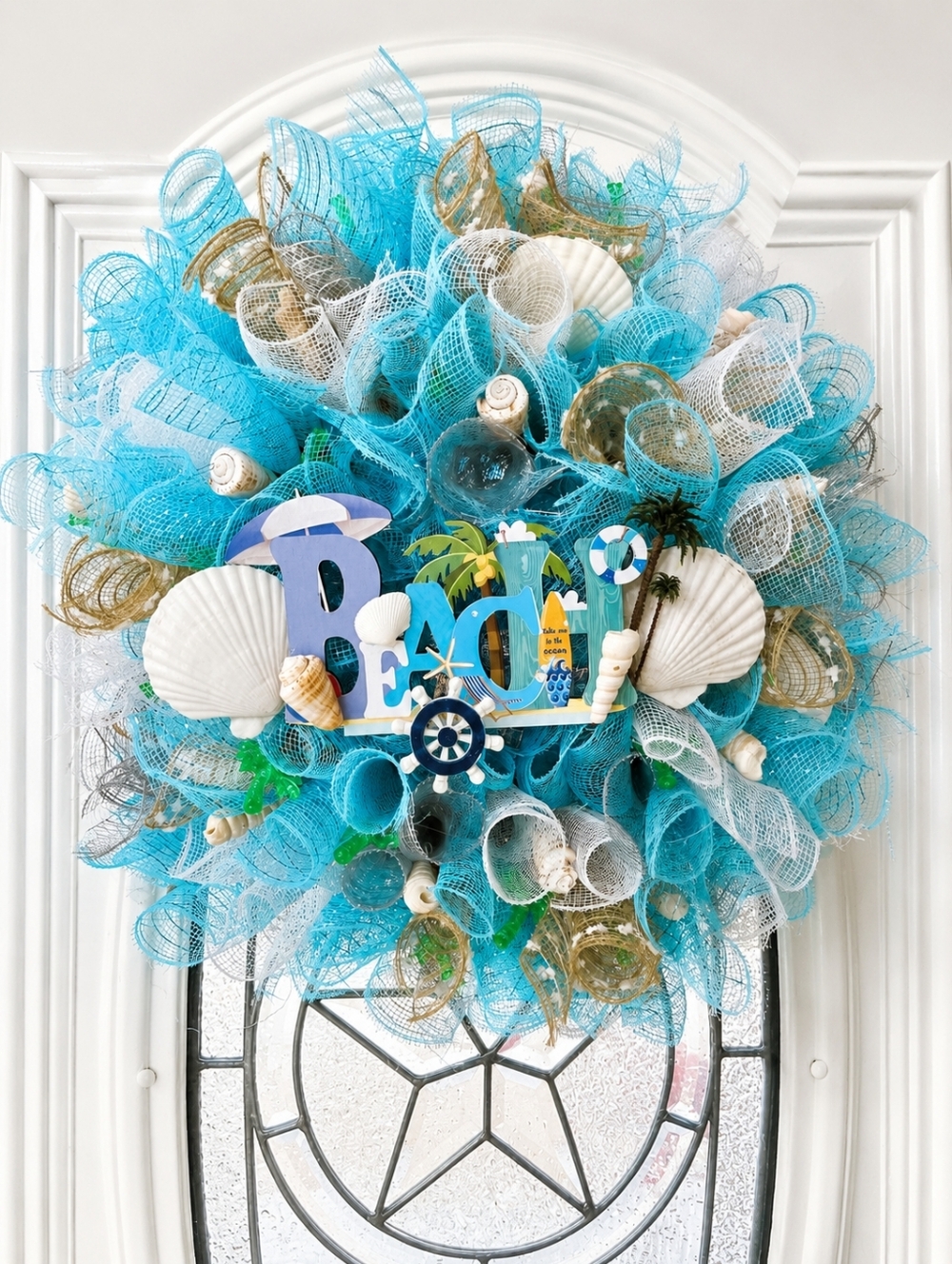 Beach-Themed Blue Decorative Wreath